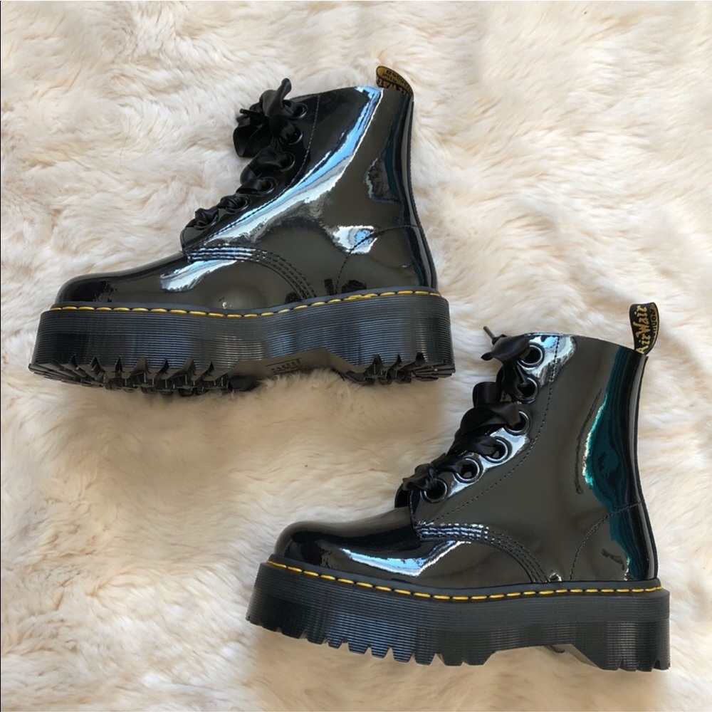 Dr Martens Glossy Jadon Platform Combat Boot Sz 8